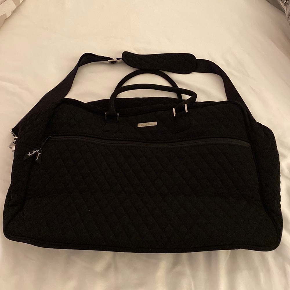 Vera Bradley black quilted weekender duffle- only used once